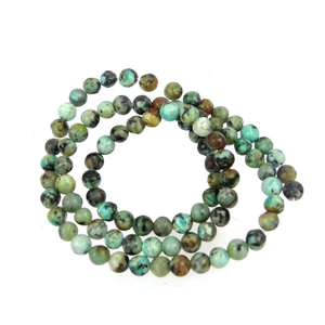ลูกปัดหินเทอร์ควอยซ์แอฟริกัน ร้อยเป็นสาย สำหรับทำเครื่องประดับ ลูกปัดหินเรียบ ลูกปัดอัญมณีธรรมชาติสำหรับทำสร้อยคอ ลูกปัดคริสตัลธรรมชาติ ขายส่ง - Product Image 1