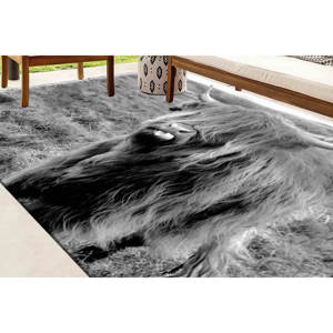 Alfombra de Vaca Highland: Alfombra Decorativa con Diseño de Animal Impreso en 3D, Alfombra de Chenilla - Product Image 4