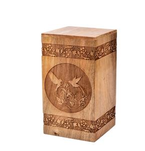 Bois de manguier pour arbre de vie humain Oiseaux volants Urne de crémation personnalisée pour animaux de compagnie Enterrement fait à la main - Product Image 6