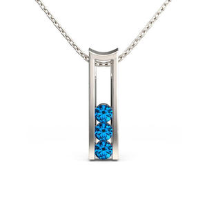 Collier Pendentif Géométrique en Zircon et Argent Sterling - Plaqué Rhodium et Or, Chaîne Tendance, Idéal Cadeau - Product Image 1