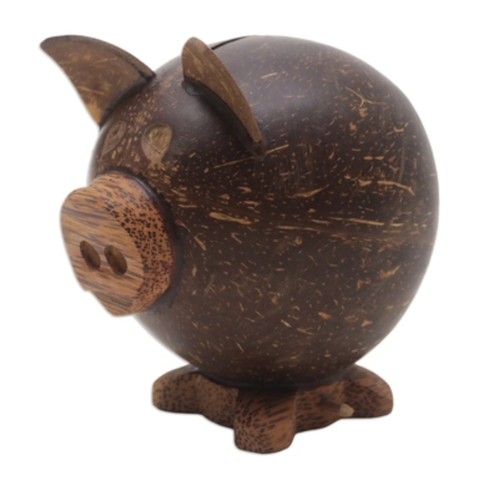 Salvadanaio Per Bambini A Forma Di Leone – Infrangibile In Resina Marrone 17 Cm - 4