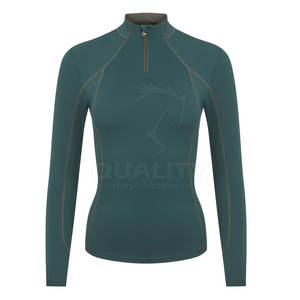 Chemise d'équitation anglaise à manches longues pour femmes avec col contrasté pour les compétitions hippiques - Product Image 1