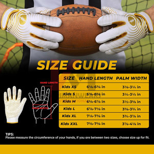 Gants de football américain avec logo personnalisé de haute qualité pour adultes Récepteur large américain super collant et respirant - Product Image 2