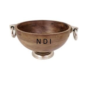 Modern Design Wooden Round Fruit Serving Bowl Salad Top Trend Natural Finishing <b>Nut</b> <b>Cracker</b> Serving Bowl - Product Image 1