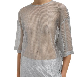 Men's Mesh See-through <b>Fishnet</b> T Shirt 2024 Fashion Sexy Short Sleeve Nightclub Wear T-shirt Men Party Perform Streetwear Tops - Product Image 1