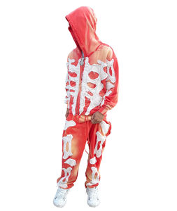 ผู้ผลิตเสื้อฮู้ดดี้ทรงบ็อกซี่ฟิตแบบครอป ผ้าเฟรนช์เทอร์รี่คุณภาพสูง แต่งลายปะติด ซิปหน้า ลุคทำสีเอซิดวอช สไตล์โอเวอร์ไซส์ สำหรับผู้ชาย - Product Image 4