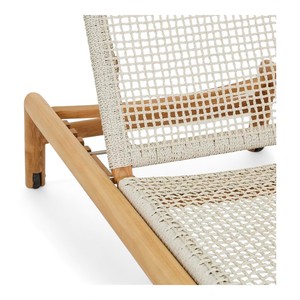 Tumbona ajustable de madera de teca para piscina al aire libre y playa, tumbona con cuerda resistente a la intemperie, sillón reclinable de relajación para Hotel - Product Image 5