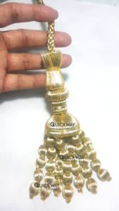 Borla Decorativa Hecha a Mano con Cuentas y Flecos de Bellota, Borla Dorada para Vestimentas, Iglesia, Moda y Venta al por Mayor - Product Image 3