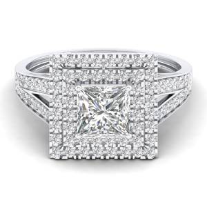 แหวนหมั้นเพชรโมอิสซาไนต์ทรงเจ้าหญิง 1.87 กะรัต เงินแท้ 925 ดีไซน์พิเศษจาก REYES สำหรับผู้หญิง เครื่องประดับหรูหรา - Product Image 5