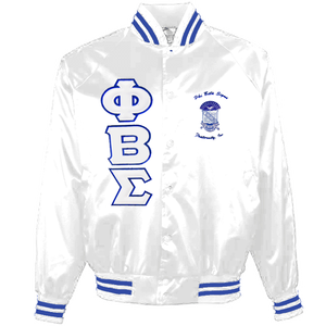 Chaquetas Bomber Personalizadas OEM de Invierno, Delgadas, de Satén, Resistentes al Viento, Antibacterianas, para la Hermandad Griega Zeta Phi Beta, con Cuello Alto - Product Image 4