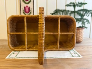 Vintage <b>Wicker</b> Rattan Eco-Friendly Handmade Storage <b>Baskets</b> Bottle <b>Basket</b> <b>Handle</b> Modern Multifunction Design Artex Green Earth - Product Image 4