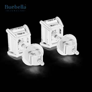 Hop Vente Bijoux en argent sterling 925 plaqué or blanc taille émeraude pour femmes Bijoux classiques - Product Image 3