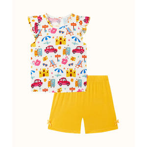 Conjuntos Cortos de Tela de Bambú para Niñas Pequeñas, Ropa de Uso Diario - Product Image 5