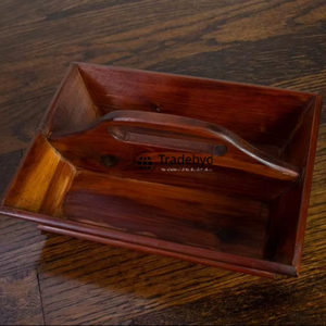 Organisateur de couverts de cuisine de qualité supérieure en bois rustique fait à la main multifonction boîte de rangement debout support de salle à manger écologique - Product Image 1