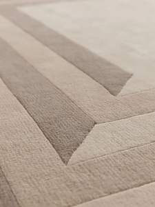 Alfombra de Lana de la Mejor Calidad Estilo Lujoso Tilo Crema Beige 80x150 cm para Comedor Pasillo Entrada Dormitorio Sala de Estar - Product Image 4