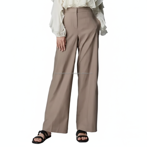 Pantalon Palazzo de Travail pour Femme, Couleur Unie, Haute Qualité, Spandex/Polyester, Léger, Logo Personnalisé, Vente en Gros - Product Image 1