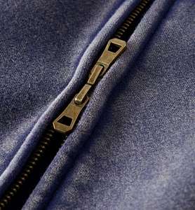 Fleece Heavyweight Zip Hoodie recortada Personalizar Venta al por mayor Heavyweight Wash Vintage Zip up Hoodie - Product Image 4