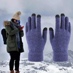 Gants en laine mélangée Vêtements d'hiver élégants Tricot extensible aux doigts Doublure épaisse Chaleur Confort Bangladesh Gants de soutien à l'exportation OEM - Product Image 2
