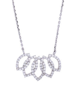 Elegance 0,50 quilates redondo FG/VS Moissanite diamante 18 pulgadas collar en oro blanco OEM al por mayor - Product Image 4