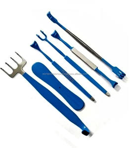 WORLD PRECISION SURGICAL Ensemble de rétracteurs chirurgicaux manuels isolés, 6 pièces, en acier inoxydable bleu, instruments chirurgicaux orthopédiques - Product Image 2