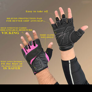 Unisex Adulto Levantamiento de Pesas Gimnasio Guantes Cuero Medio Dedo Antideslizante Transpirable Ajustable Correa de Muñeca para Gimnasio y Deportes al Aire Libre - Product Image 6