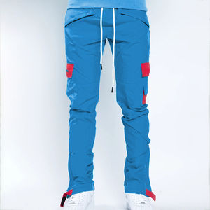 Pantalones informales para correr para hombre, Pantalón Cargo de nailon con bolsillo y cremallera, a la moda, con cordón, rompevientos, de nailon/algodón - Product Image 2