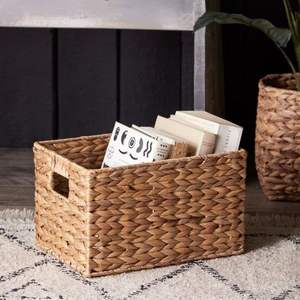 Proveedor de cesta de jacinto de agua hecha a mano, contenedor de almacenamiento ecológico, decorativo, ligero, personalizable, Vietnam - Product Image 3