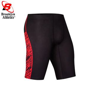 Short de compression de gymnastique taille moyenne personnalisable pour hommes pantalon de course à pied à motif solide pour l'entraînement sportif et le fitness - Product Image 3