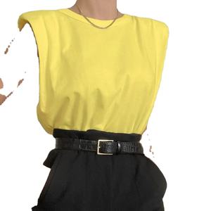 เสื้อยืดผ้าเทอร์รี่สำหรับผู้หญิงผ้ารองไหล่แบบสวมหัวแห้งเร็วระบายอากาศได้ดีดีไซน์ใหม่ทันสมัย - Product Image 1