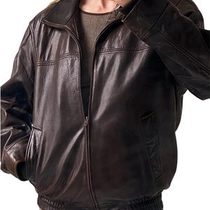 Veste droite surdimensionnée vintage des années 90 pour femmes Veste en cuir d'agneau souple faite à la main Veste en cuir pur pour femmes chez Nurak 2025 - Product Image 3