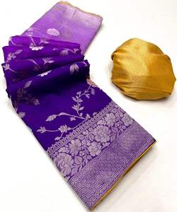 Magnifique Saree de mariée en soie pour mariage avec un superbe travail lourd et un look exclusif pour les femmes. - Product Image 6