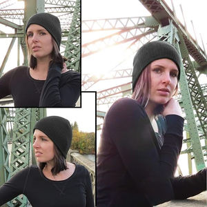 หมวกบีนนี่ฤดูหนาวหมวกกันหนาวสีอะคริลิคผ้าใยกันน้ำพิมพ์ลายป้องกัน EMF ผ้าฝ้าย - Product Image 5