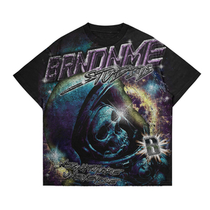 220GSM Heavyweight 100% Cotton Satin Custom Logo Short Sleeve O-Neck T-<b>Shirt</b> Plus Size <b>for</b> <b>Men</b> <b>Silk</b> Screen Printing Eco-Friendly - Product Image 3