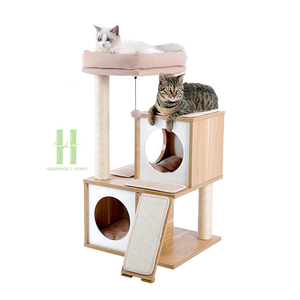 Maison pour chat en bois minimaliste, maison pour chat d'intérieur moderne, nouveau lit pour chat, variété de tailles, couleurs et emballages au Vietnam - Product Image 5