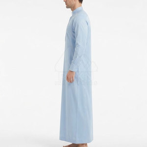 Classic Slim Fit Modern <b>Thobe</b> for <b>Men</b> Traditional Islamic Casual Cotton Breathable Lightweight Ankle Length Comfortable Fabric - Product Image 3