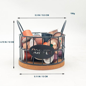 Superior Best Export Quality Kitchen Counter Storage Black Metal Coffee Pods <b>Holder</b> Storage Basket Espresso Pods Organizer Deco - Product Image 3