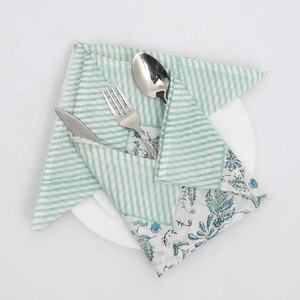 Nouvel arrivage de serviettes de Table indiennes imprimées en tissu de coton pur, ensemble de serviettes en coton fait à la main - Product Image 1