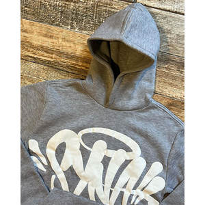 Conjunto Deportivo de Invierno para Hombre, con Estampado Puff, Logotipo Personalizado, Ligero, 100% Algodón, Sudadera con Capucha y Pantalones Acampanados, Cintura Elástica, Transpirable - Product Image 6