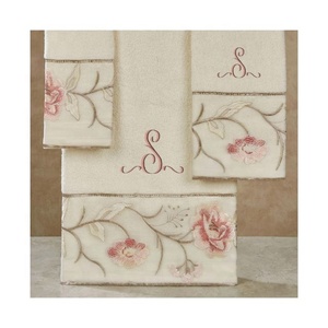 Premium Mango Jaune Floral Brodé Golf 69X137 Cm 100% Anneau Filé Coton 2024 Luxe À Séchage Rapide Confortable Ensembles De Serviettes De Bain - Product Image 6