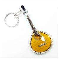 Porte-clés de guitare portugais Miniature en bois pour la décoration