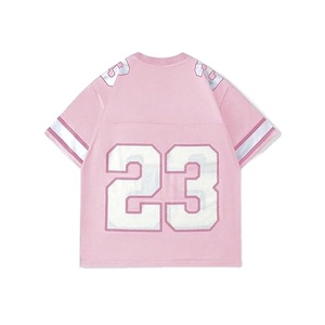 Camiseta Deportiva de Fútbol de Manga Corta con Cuello en V, Corte Holgado, Transpirable, Estilo Urbano, para Hombre - Product Image 2