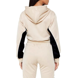 Los últimos conjuntos de chándal de algodón para mujer con logotipo, chándal personalizado para mujer, trajes para correr, ropa informal, Sudadera corta con capucha cómoda - Product Image 2