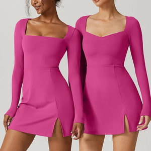 เดรสสั้นคอสี่เหลี่ยมแขนยาวของผู้หญิงเดรส2025เอวทรงเอบานออกใส่ฤดูร้อน - Product Image 6