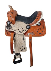 Juego de sillas de montar de cuero genuino de primera calidad, combinación perfecta para carreras de inglés de resistencia occidental para montar a caballo - Product Image 5