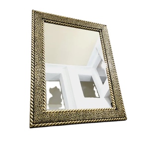 Rectangle <b>Mirror</b> with <b>Gold</b> Frame Wall Decorative <b>Mirror</b> with Boho Fringe - Product Image 1