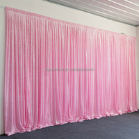 Tirai Latar Belakang Pernikahan Modern Elegan Bahan Beludru Putih untuk Pernikahan, Photo Booth, dan Latar Panggung
