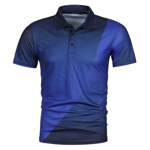 Mode décontractée pour hommes T-shirt à rayures carrées à pois imprimé en 3D pour l'extérieur T-Shirt respirant à revers manches courtes pour polo - Product Image 5