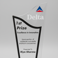 Trophée personnalisé en acrylique poli durable, courbé, pour récompenses d'excellence et d'innovation, reconnaissance des employés, gravé et imprimé en typographie, en gros
