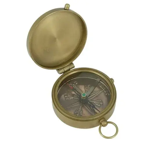 Cheap Nautical Gadgets Gold Brass Compass For Camping And Sports Design With Leather Case Packing Top Quality Luminous
