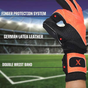 Gants de gardien de but professionnels en cuir fiables, design antidérapant, couverture complète des doigts, ajustement confortable et sécurisé pour une performance intensive - Product Image 3